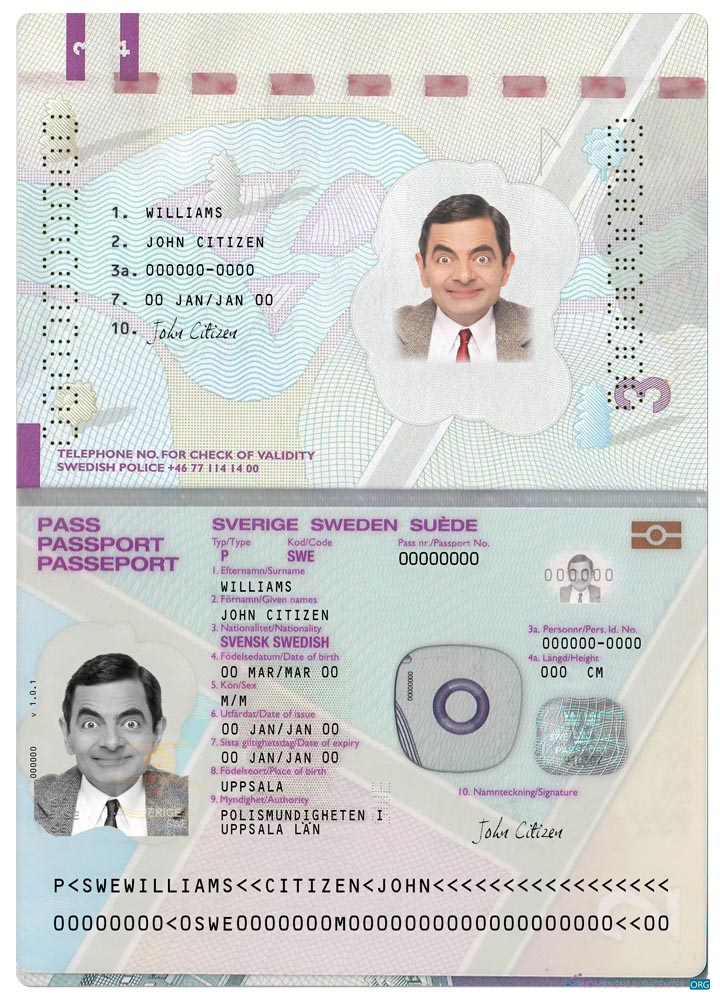 Download Sweden passport version 2 Photoshop template